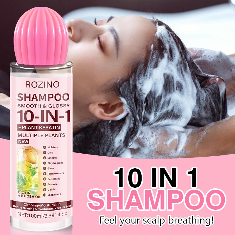 ROZINO 3Pcs Hair Care Set Shampoo Conditioner Hair Serum with Keratin Biotin & Jojoba Oil