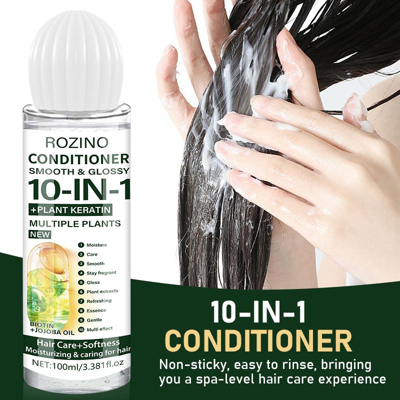 ROZINO 3Pcs Hair Care Set Shampoo Conditioner Hair Serum with Keratin Biotin & Jojoba Oil