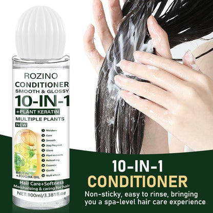 ROZINO 3Pcs Hair Care Set Shampoo Conditioner Hair Serum with Keratin Biotin & Jojoba Oil
