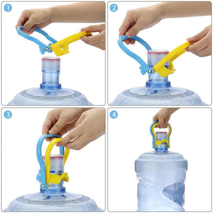 2 Pack 5 Gallon Water Jug Handle Lifter, Non-Slip Ergonomic Water Bottle Carrier Blue & Yellow