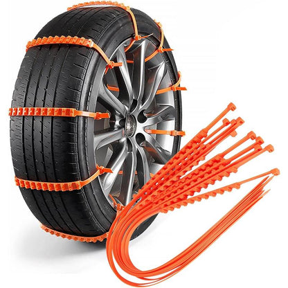Reusable Snow Tire Chains for SUV & Trucks, Emergency Anti-Skid Traction Chains for Snow, Ice & Mud Roads