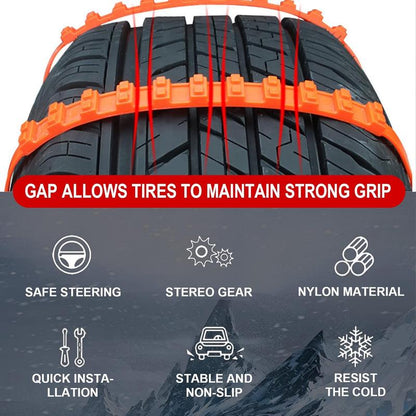 Reusable Snow Tire Chains for SUV & Trucks, Emergency Anti-Skid Traction Chains for Snow, Ice & Mud Roads
