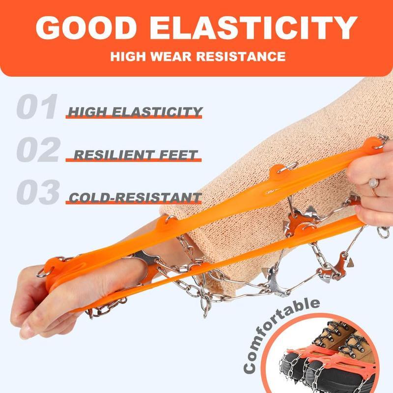 Lightweight Ice Cleats for Shoes Boots, Anti-Slip Snow Traction Grips One Size for Men Women Winter Outdoor