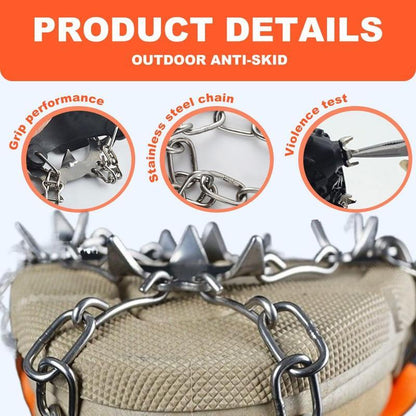 Lightweight Ice Cleats for Shoes Boots, Anti-Slip Snow Traction Grips One Size for Men Women Winter Outdoor