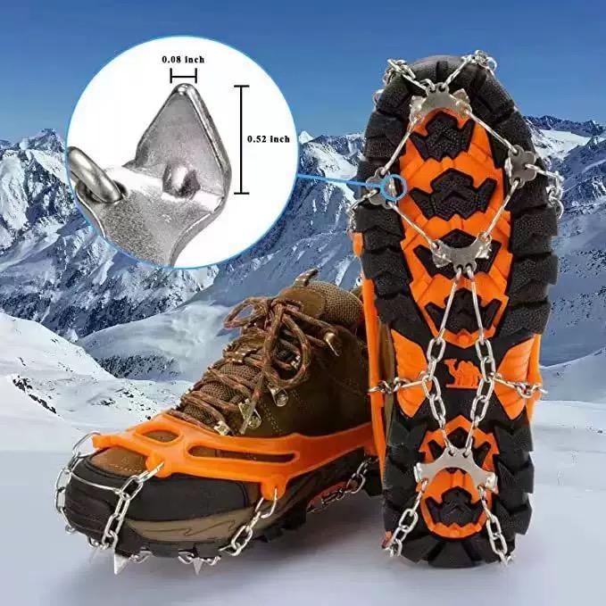 Lightweight Ice Cleats for Shoes Boots, Anti-Slip Snow Traction Grips One Size for Men Women Winter Outdoor