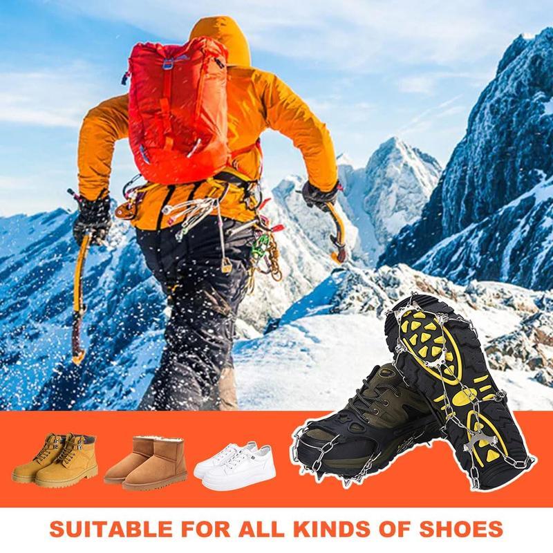 Lightweight Ice Cleats for Shoes Boots, Anti-Slip Snow Traction Grips One Size for Men Women Winter Outdoor