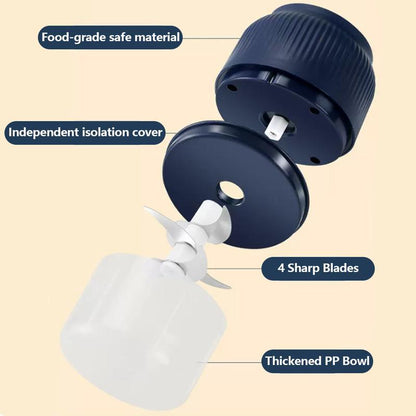 Electric Food Shredder, Mini Meat Grinder, Garlic Puree Maker, USB Charging, Portable Kitchen Gadget for Minced Meat, Vegetable, Onion, Ginger, Chili