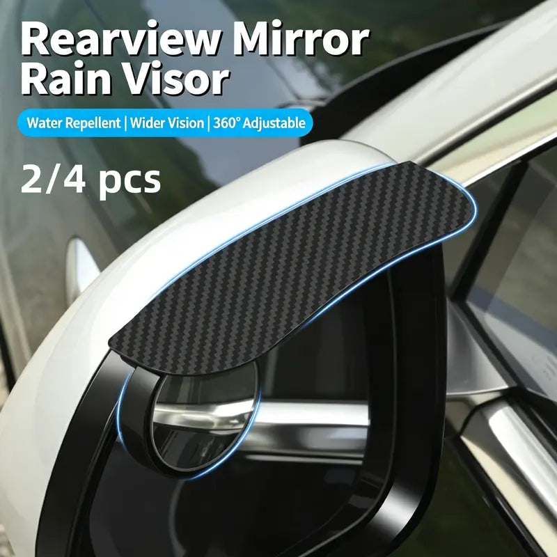 2-Piece Car Rearview Rain Visors ABS Blind-Spot Guards