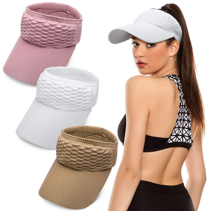 High Ponytail UV Protection Sun Visor Hat for Women Outdoor Sports Daily Wear