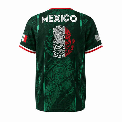 Mexico 2026 Retro Soccer Jersey — Chichén Itzá All-Over Print, Breathable Fabric