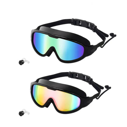 Swim Goggles 2 Pack - Wide View Anti-Fog & UV, No Leaking Swim Glasses for Men, Women, Kids Swimming