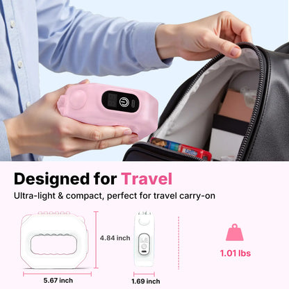5‑Speed Cordless Portable Percussive Massager for Full‑Body Muscle Relaxation, Pink & blue