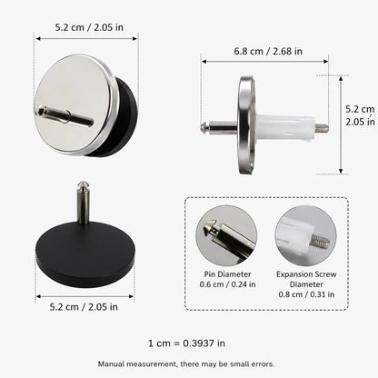 Universal Toilet Seat Expansion Bolt Set - Thickened Stainless Steel, Easy Top-Mount Installation