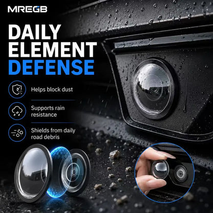 MREGB Mirror-Shape 360 Car Rearview Camera Lens Cover, Weatherproof Anti-Scratch Protector