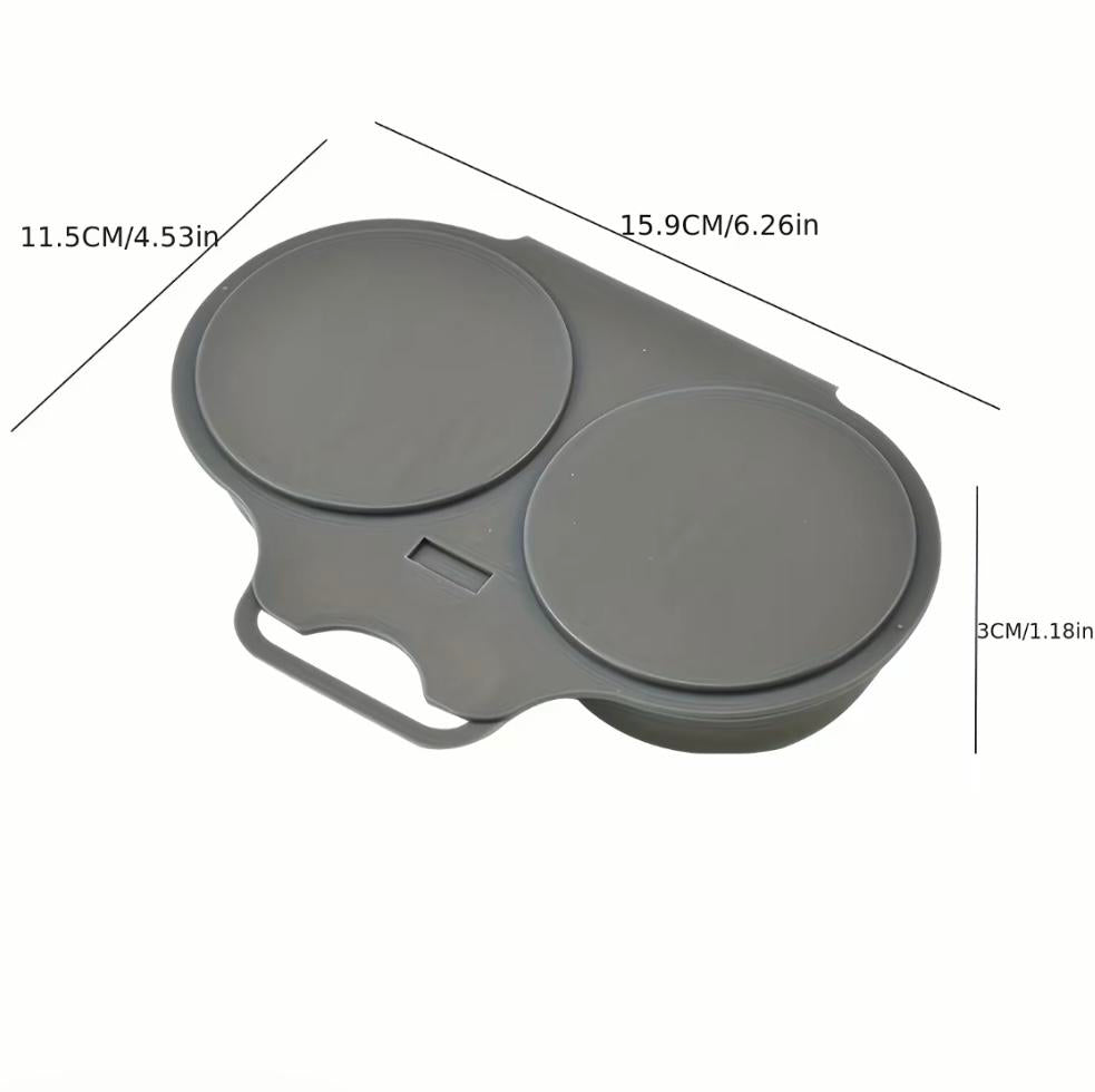 Microwave Egg Steamer Mold 2 Cup, BPA-Free PP Non-Stick Egg & Omelette Maker, Easy Clean Kitchen Gadget Dark Gray