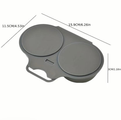 Microwave Egg Steamer Mold 2 Cup, BPA-Free PP Non-Stick Egg & Omelette Maker, Easy Clean Kitchen Gadget Dark Gray