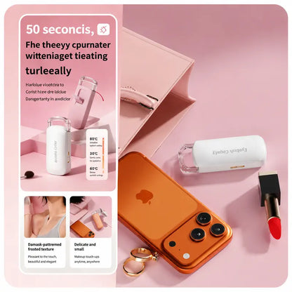 USB Rechargeable Heated Eyelash Curler Thermo-Sensitive Silicone Pad Fast Lash Lift for Travel Daily Makeup