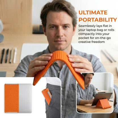 Soporte flexible de silicona y aluminio para teléfono, montura universal plegable antideslizante y flexible para uso en el hogar, la oficina, viajes, tablets y laptops