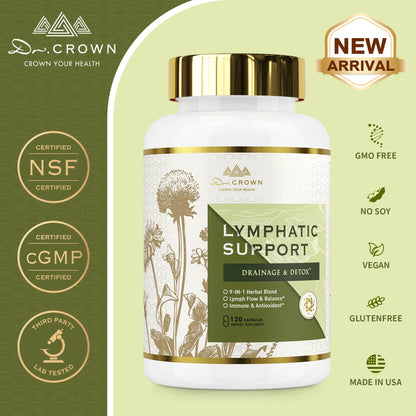 Dr. CROWN Lymphatic Drainage Supplement, 120 Capsules
