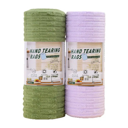 Tear-off Microfiber Cleaning Cloth Roll, Lint-Free Absorbent Kitchen Cleaning Rag