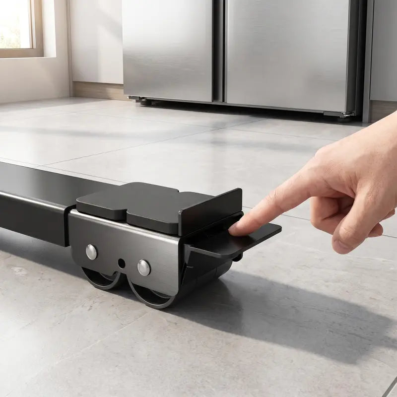2-Pack Extendable Metal Appliance Moving Dolly, Lockable Wheels Low Profile Stand for Washer Dryer Fridge