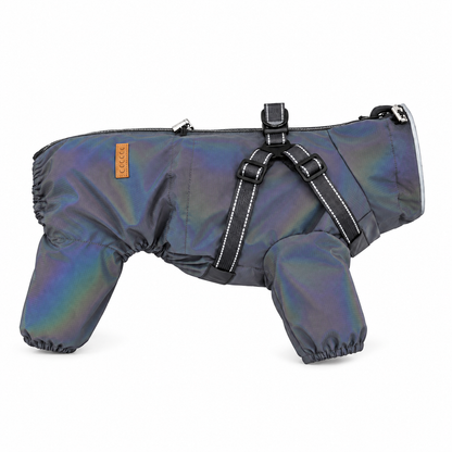 4-Leg Dog Raincoat with Built-In Harness, Adjustable Neck & Waist and Easy Back Zipper –  Dog Coat  for Small, Medium & Large Dogs