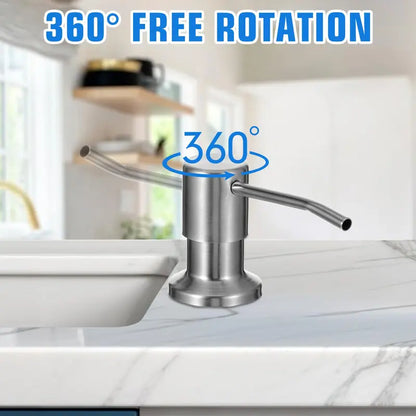 Brushed Nickel Dish Soap Dispenser for Kitchen Sink, Countertop Soap Pump with 39in No-Spill Extension Tube, for Kitchen & Bathroom
