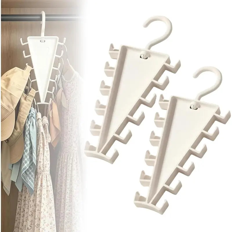 V-Shaped Rotatable Closet Hanger, 12 Hooks Space Saving Clothes Storage Rack