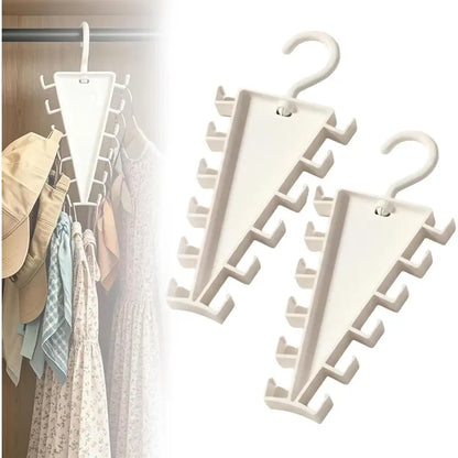 V-Shaped Rotatable Closet Hanger, 12 Hooks Space Saving Clothes Storage Rack
