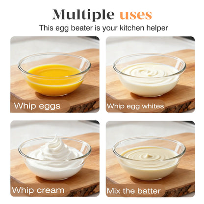 QQ Hand Push Rotary Whisk Stainless Steel Semi-Automatic Egg Coffee Mixer Kitchen Tool