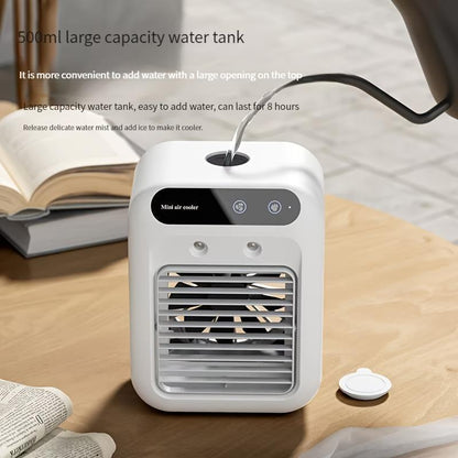 Rechargeable Mini Air Conditioner Portable Water Cooling Fan Humidifier Purifier Desktop Air Cooler