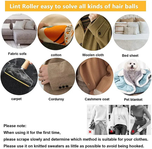 Portable Reusable Lint Remover, Pet Hair Scraper for Clothes, Sofa, Carpet, Dog & Cat Hair Removal