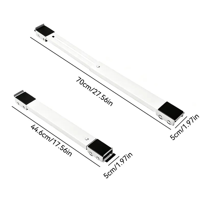 2-Pack Extendable Metal Appliance Moving Dolly, Lockable Wheels Low Profile Stand for Washer Dryer Fridge