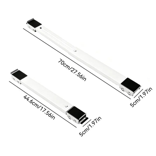 2-Pack Extendable Metal Appliance Moving Dolly, Lockable Wheels Low Profile Stand for Washer Dryer Fridge
