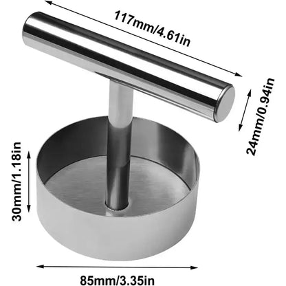 Stainless Steel Burger Press 1Pc Nonstick Patty Maker Heavy Duty Meat Smasher