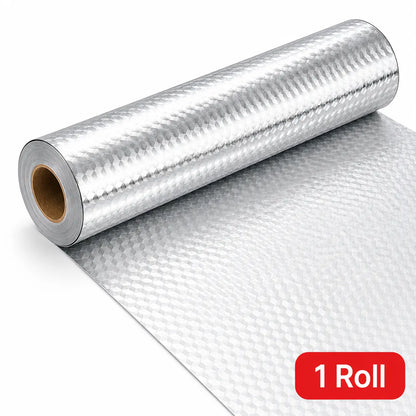 Papel pintado autoadhesivo de aluminio para salpicaduras de cocina, 40 x 300 cm, resistente al aceite y al agua, para encimeras, armarios y cajones, resistente al calor, fácil de limpiar, papel de contacto plateado