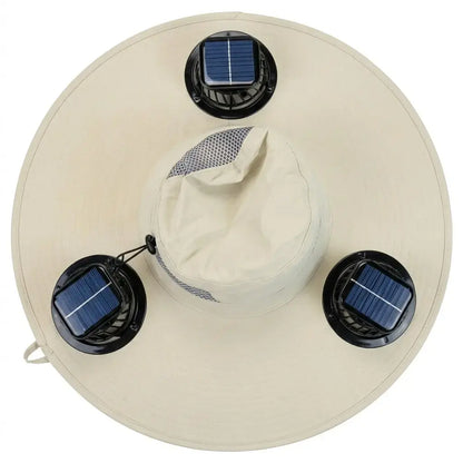 2026 New Three Solar Fan Outdoor Cooling Fan Hat — Sun Protection Hat with Solar Fan,Three-Power Rechargeable Fan,Outdoor Water-Resistant Fan hat,Ideal for Sporting Events,Unisex Design | Lightweight Comfortable Fit,  Ideal Men Women Summer Outdoor Gear
