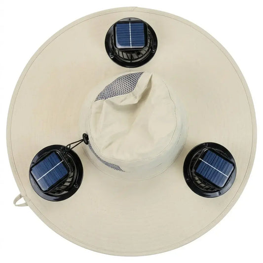 2026 New Three Solar Fan Outdoor Cooling Fan Hat — Sun Protection Hat with Solar Fan,Three-Power Rechargeable Fan,Outdoor Water-Resistant Fan hat,Ideal for Sporting Events,Unisex Design | Lightweight Comfortable Fit,  Ideal Men Women Summer Outdoor Gear
