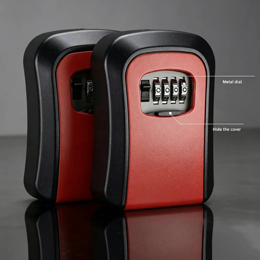 Wall‑Mount 4‑Digit Resettable Key Lock Box, Secure Combination Key Storage for Home Office Garage Outdoor Use