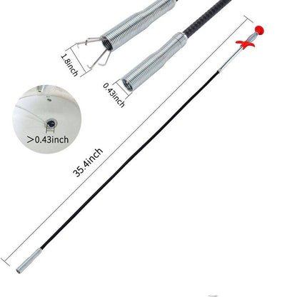 Herramienta de agarre flexible de 78.74" con 4 garras, para recoger basura en desagües de fregaderos y retretes