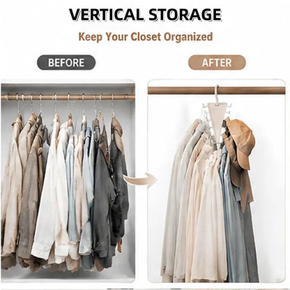 V-Shaped Rotatable Closet Hanger, 12 Hooks Space Saving Clothes Storage Rack