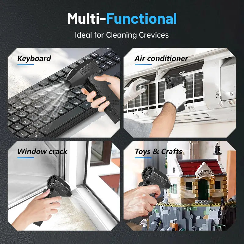 Mini Turbo Jet Handheld Blower, 130000 RPM High Speed 52m/s Wind, USB‑C Fast Charging Lightweight Multi‑Scene Use