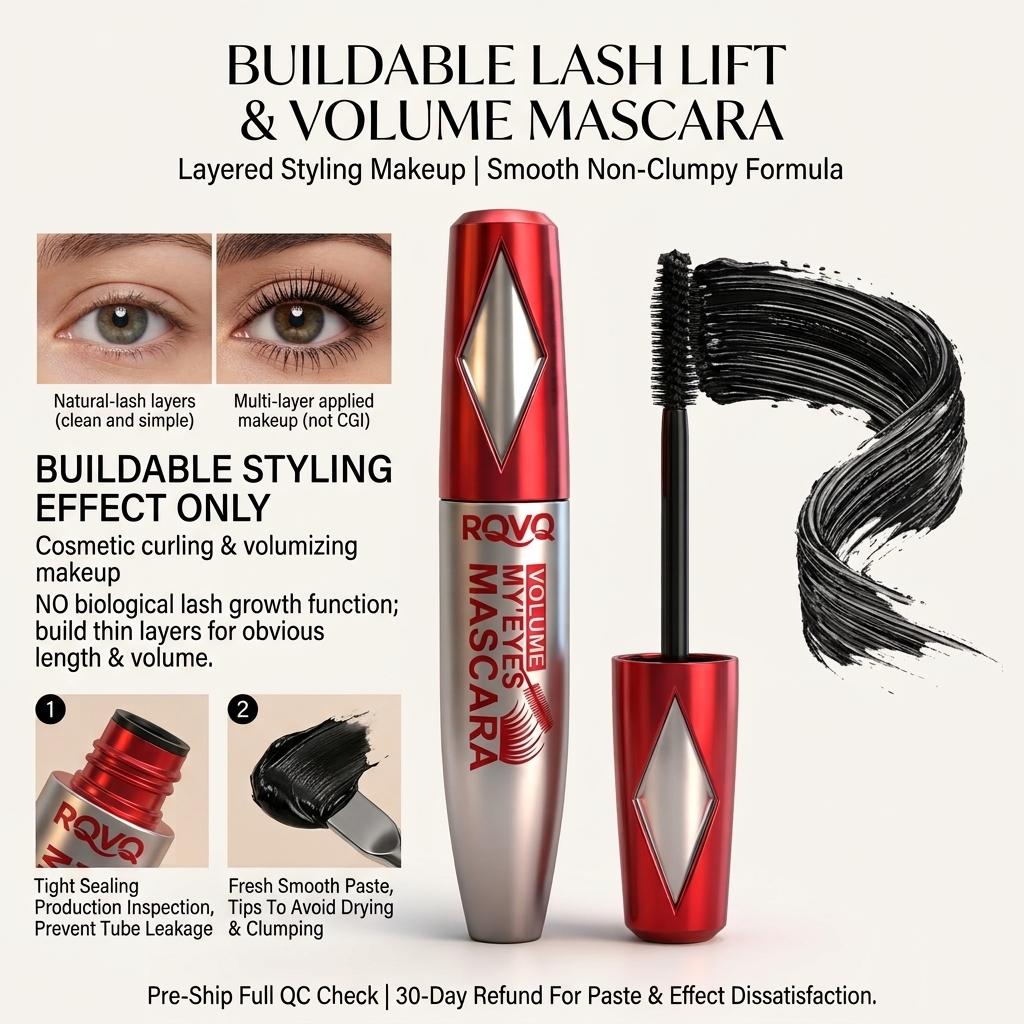 Mascara Silky Buildable Formula 24HR Lift Slender Thick Curl Anti-smudge No Caking Reject Fly Legs