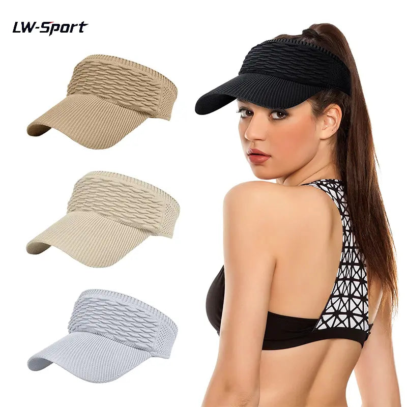 High Ponytail UV Protection Sun Visor Hat for Women Outdoor Sports Daily Wear