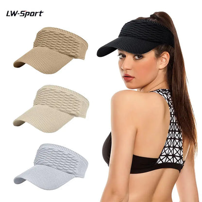 High Ponytail UV Protection Sun Visor Hat for Women Outdoor Sports Daily Wear