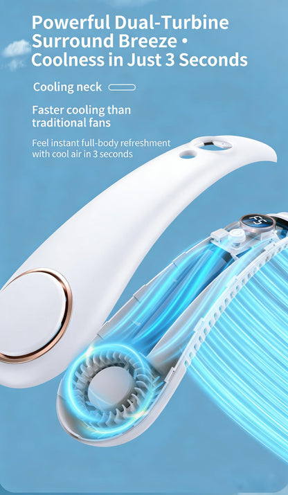 Neck Fan, Rechargeable Personal Portable, Hands Free wearable BatteryOperated 5 Speeds, USB Neck Cooling for Indoor Outdoor