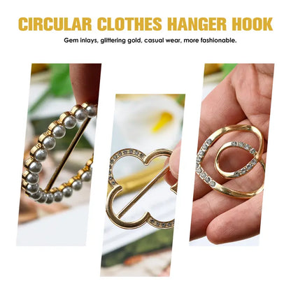 4Pcs Women's Metal Shirt Clips Round Heart Shape Secure Grip for Loose Clothing