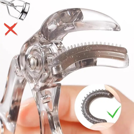 Wide Angle Eyelash Curler with Built-in Comb, No Pinch Lash Curler for All Eye Shapes