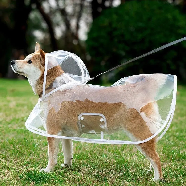 Transparent Thick Cape Dog Raincoat for Small Medium Dogs