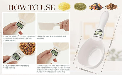 Electronic Measuring Spoon Scale, Digital Kitchen Weight Spoon for Cooking Baking & Pet Feeding